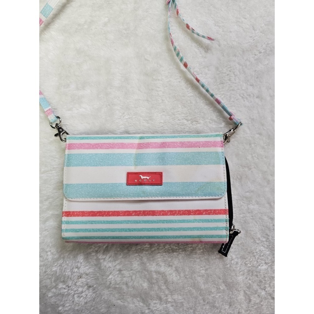 Scout Crossbody Wristlet‎ Wallet Striped Dachshund